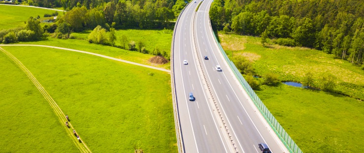 Banner dálnice v krajině