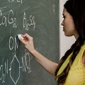 Student at the blackboard